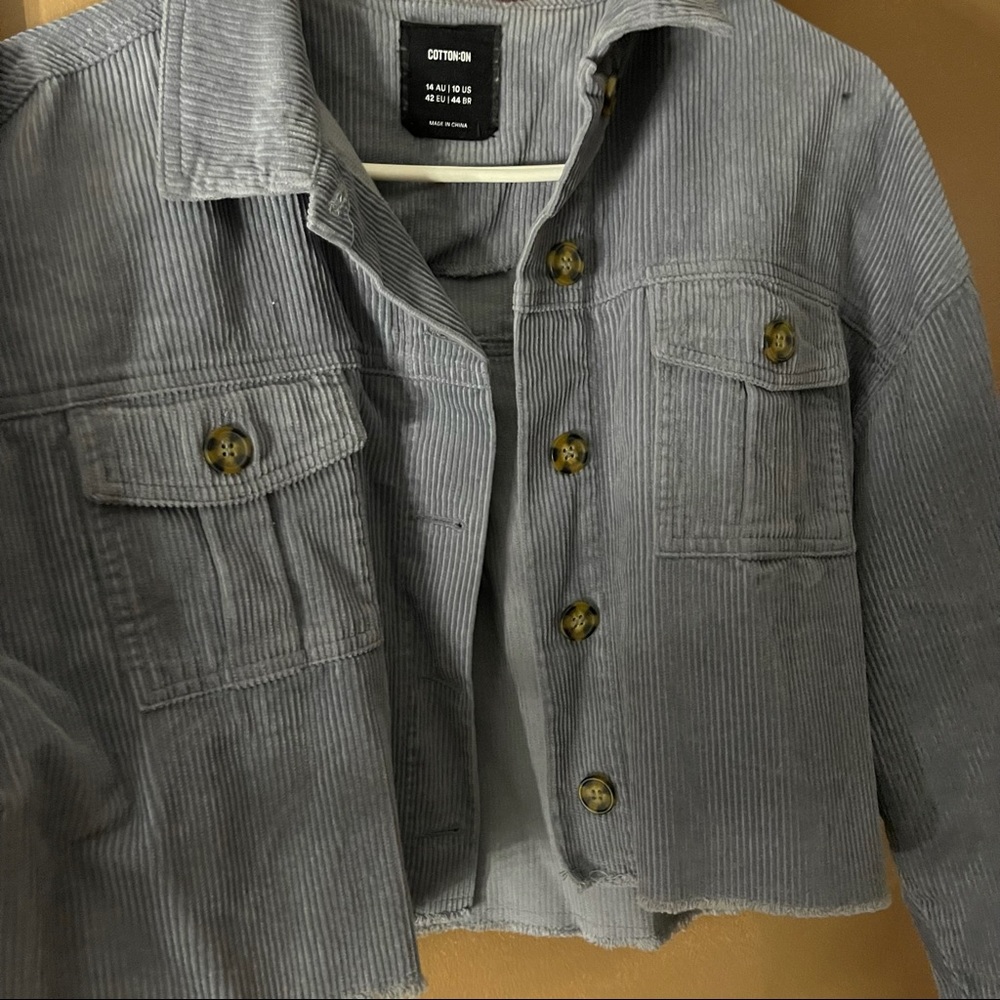 Corduroy Cropped Button Up - image 2